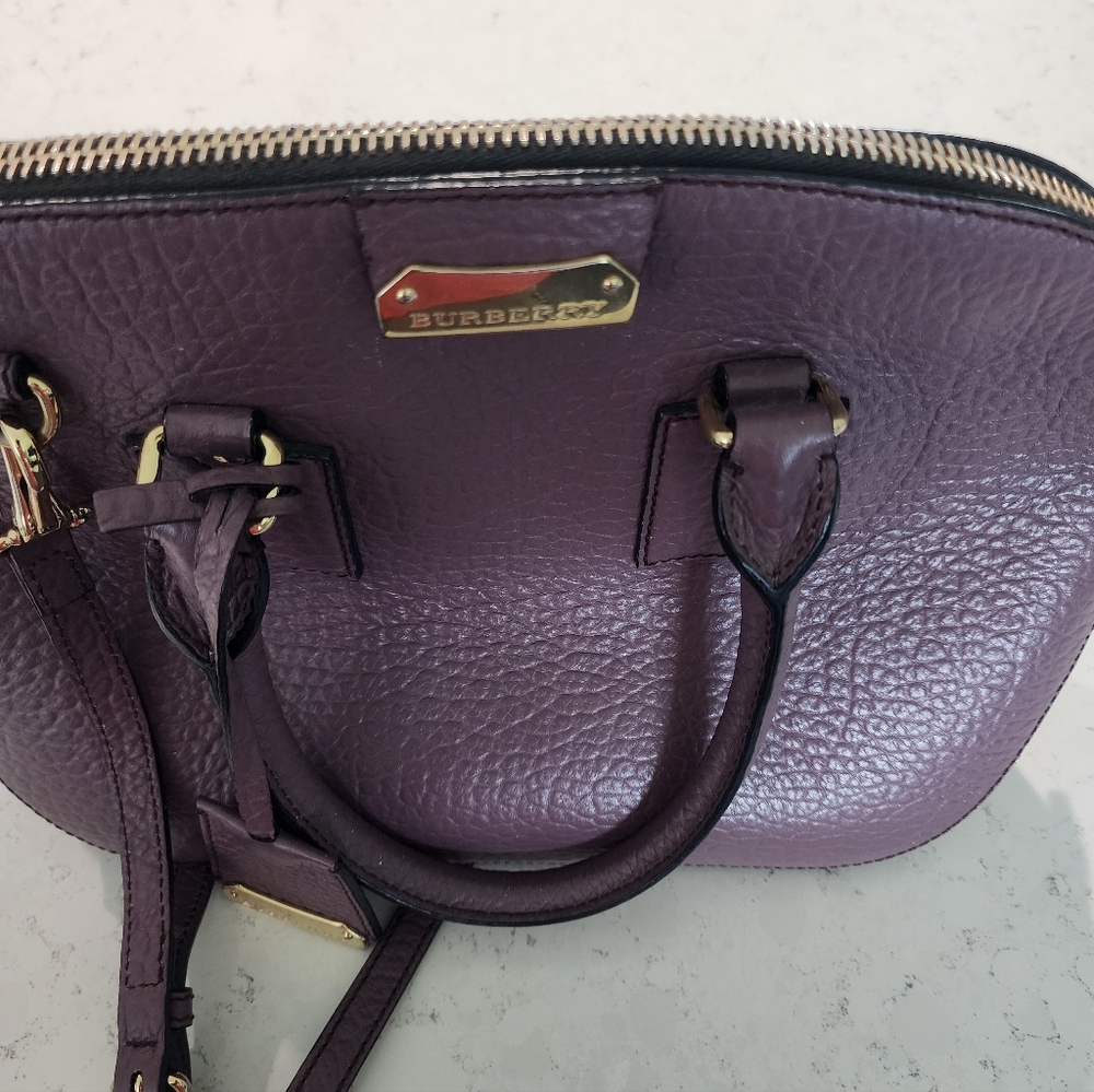 Burberry Purple Leather Women's Bag 275 - Picture 7 of 8